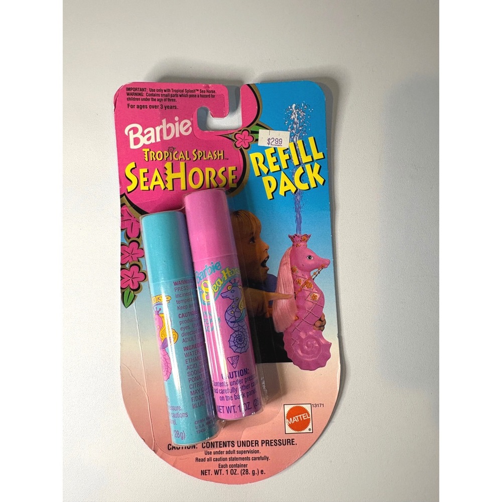 Vintage 1994 Barbie Tropical Splash Sea Horse Refill Pack Mattel 13171 New NIP